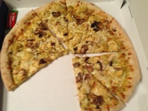 Pizza au poulet au curry